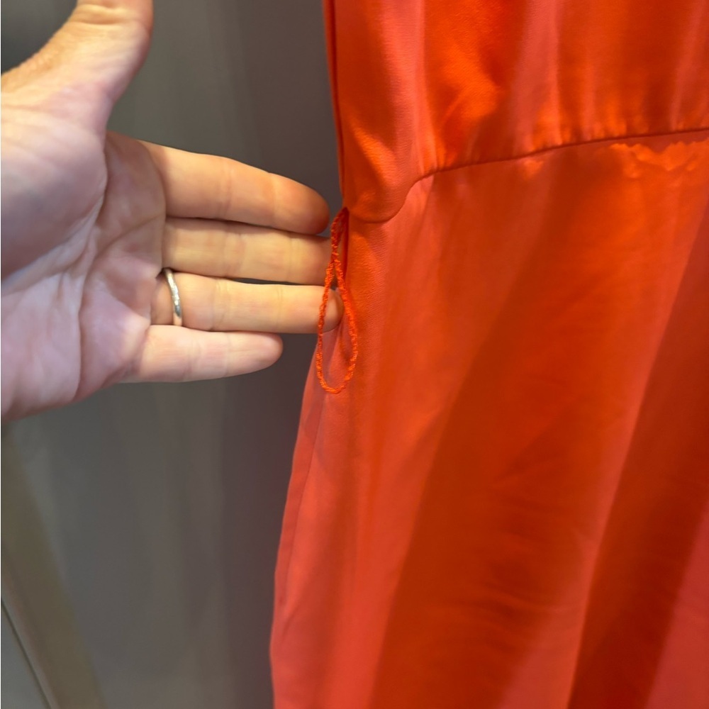 Sam Edelman Womens Sleeveless V Neck Wide Leg Crop Jumpsuit Coral Punch Size 8 - Picture 5 of 7